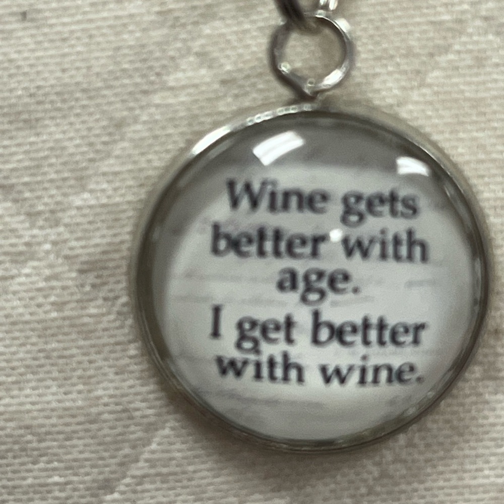 Silver Wine Quote Pendant